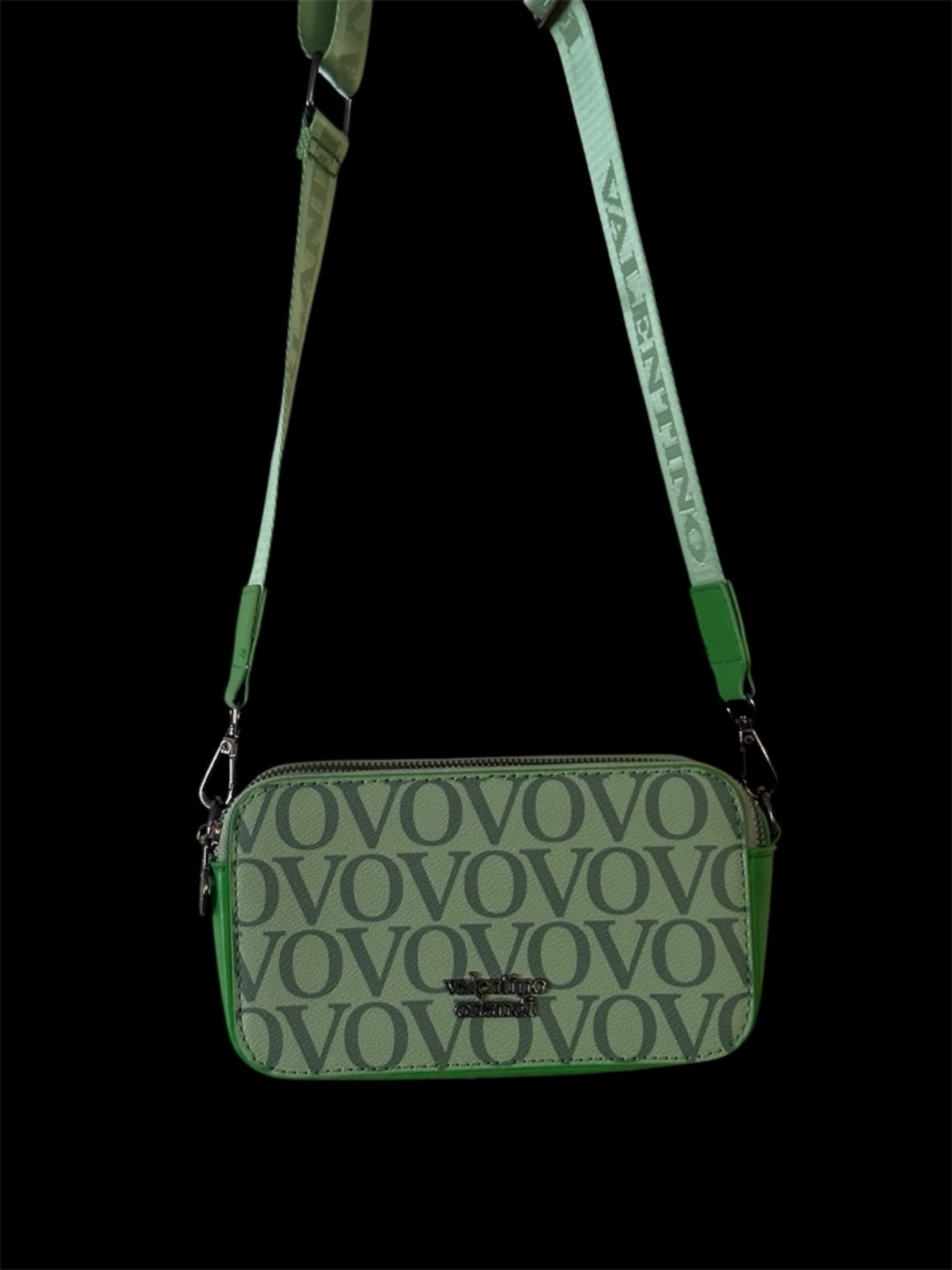 Valentino Orlandi Green Logo Crossbody Bag - Picture 2 of 13